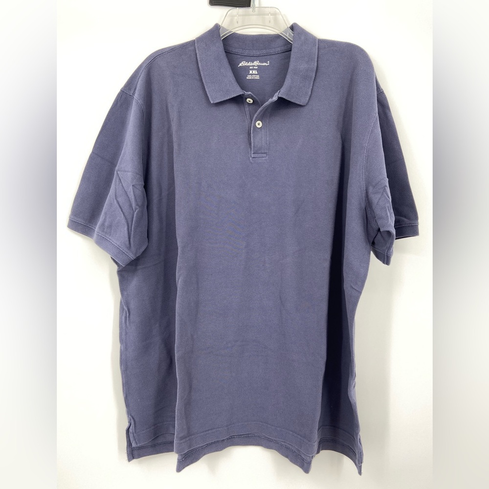 Eddie Bauer Polo Shirt, short Sleeve, faded‎ blue, size XXL